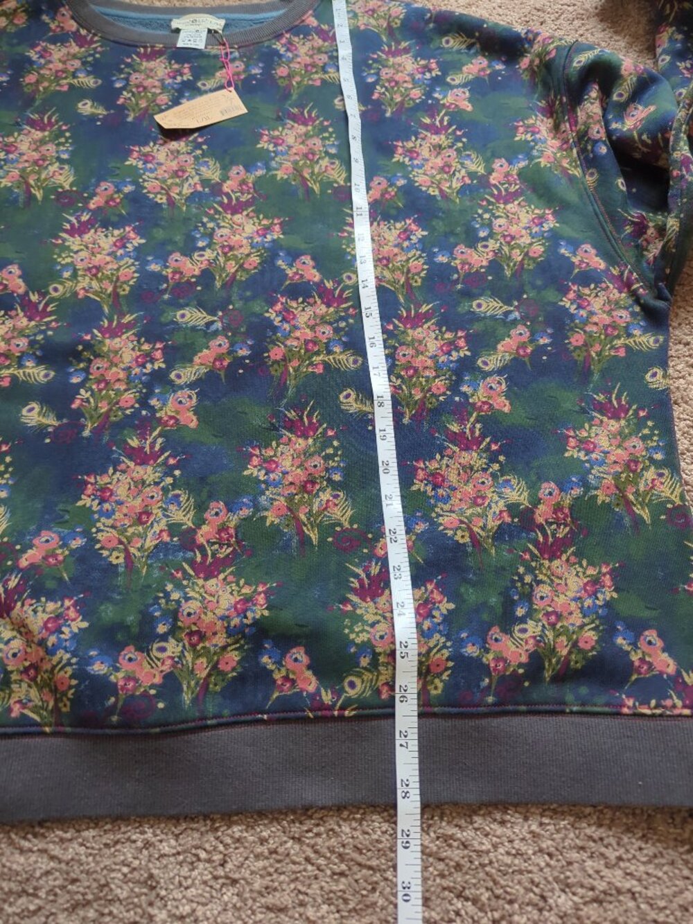 Natural Life Oversized Floral French Terry Sweatshirt L/XL - Picture 9 of 9